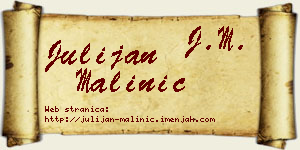 Julijan Malinić vizit kartica